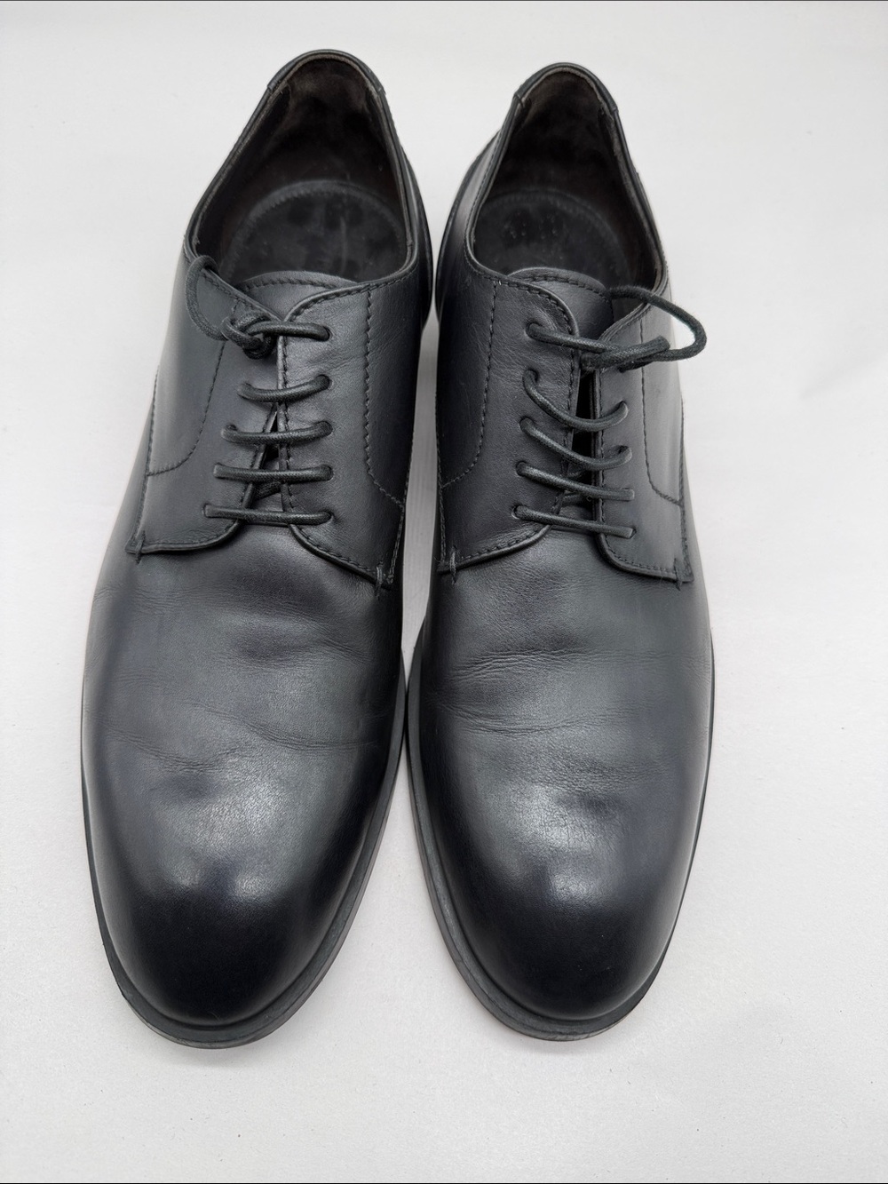 Zegna Black Leather Derby Shoes - Sleek Professional Style